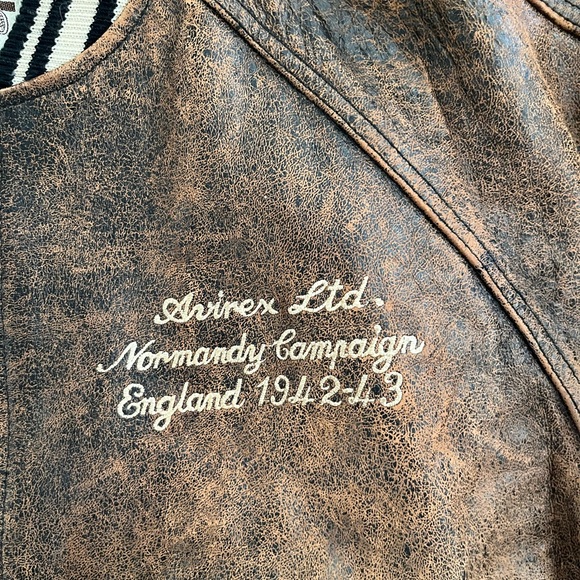 Avirex Normandy 1942-43 Leather Flight Bomber - Picture 3 of 10